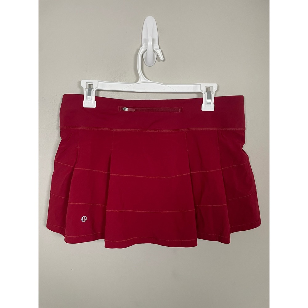 Lululemon Pace Rival Skirt (Regular) in Scarlet Size 10 Athleisure Tennis Golf - Picture 6 of 10